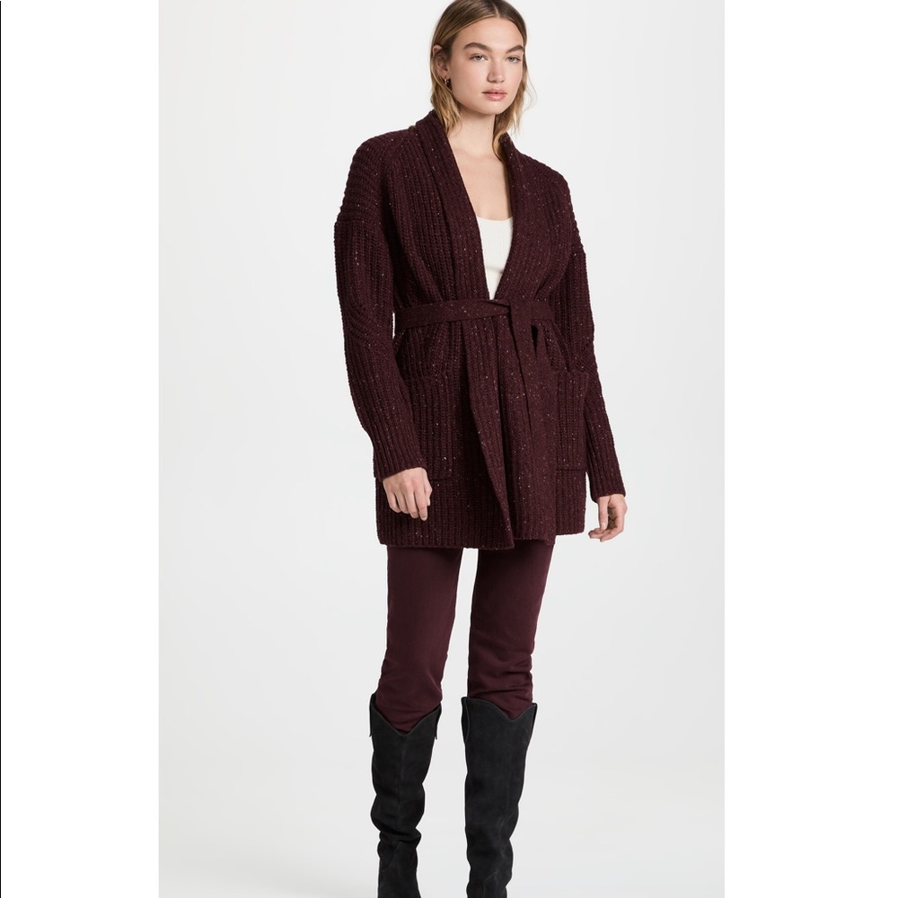 NWT $565 Rag & Bone Eco Donegal Belt Recycled Wool Blend Cardigan Coat